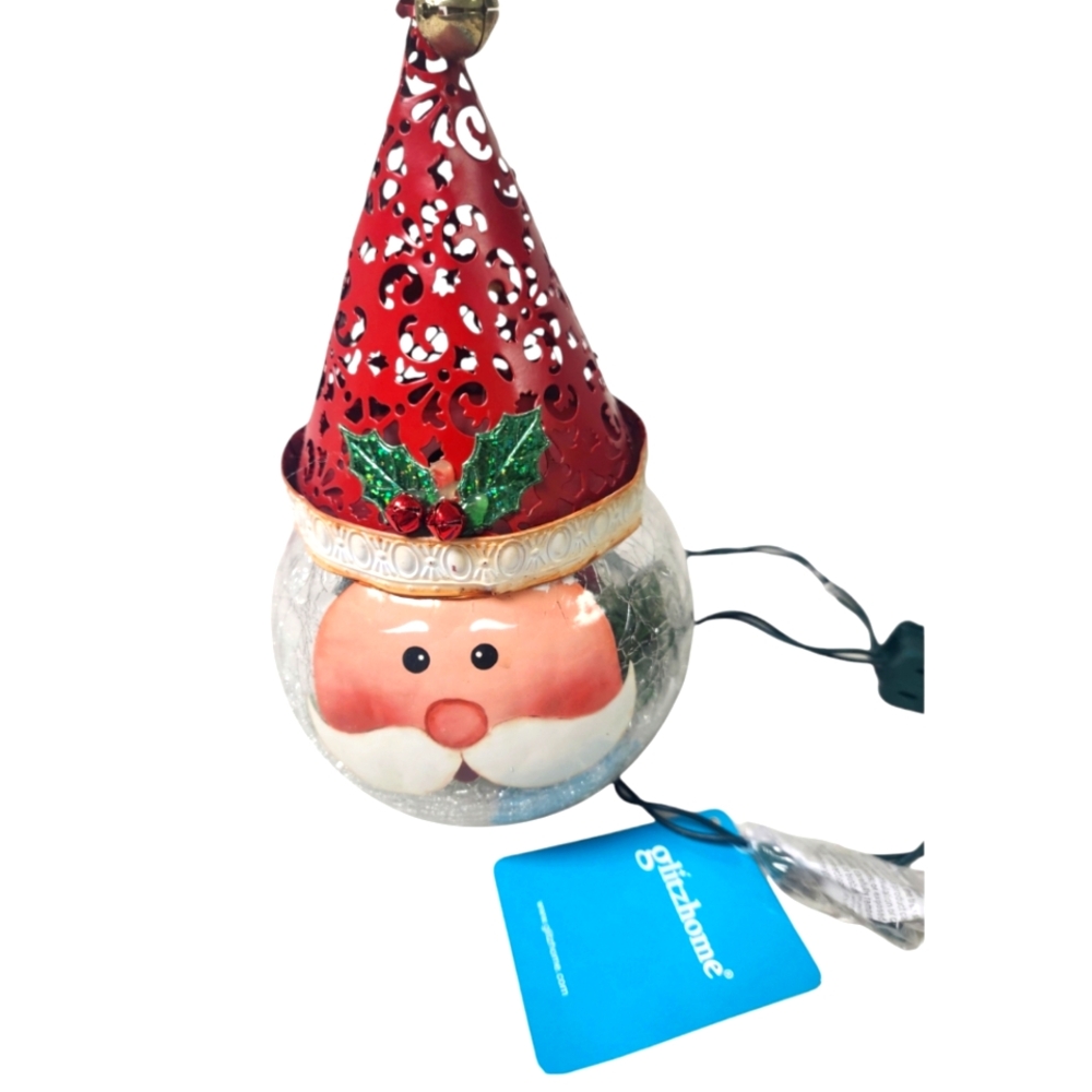 Glitzhome Christmas Light-up Santa Decoration NEW NWT